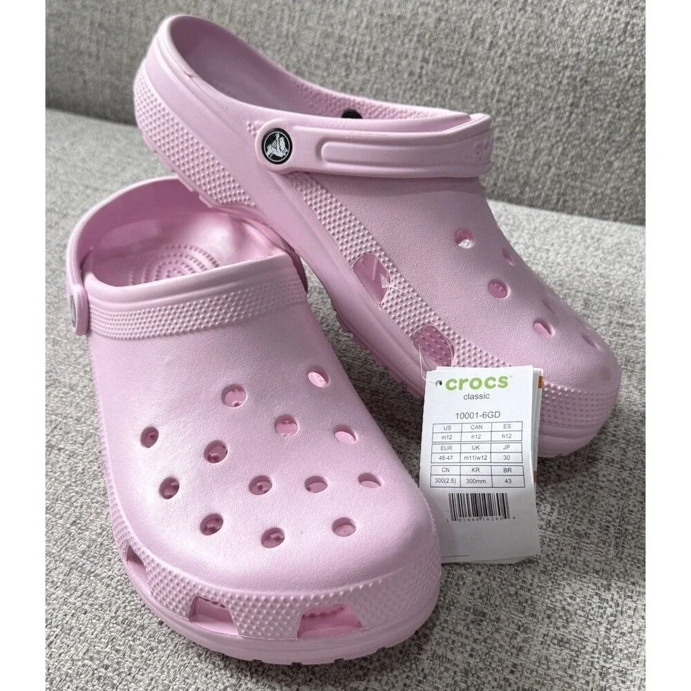 Crocs Classic Clog Sandal Ballerina Pink, Men's Size 12/W14 - 10001–6GD - NWT
